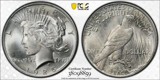 1925 P Peace Dollar Pcgs Ms65 - Has Not Been To Cac