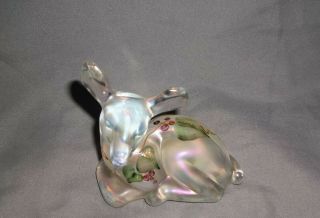 Fenton Hand Painted Iridescent Fawn / Doe Signed Opalescent