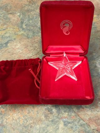 Waterford Crystal Star Christmas Ornament With Bag And Box Look