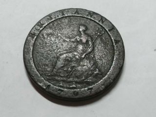 Uk Great Britain 1 Cartwheel Penny Heavy Cooper Coin 1797 Good Date