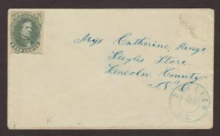 Confederate: Raleigh,  North Carolina Csa 1 Mourning Cover To Siegle 
