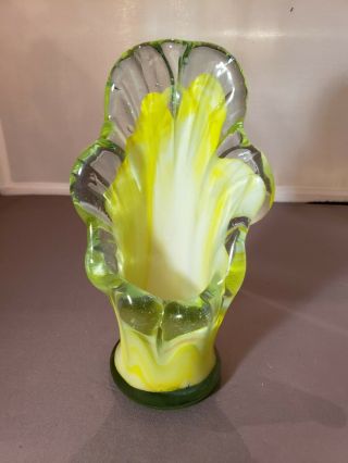 Hand Blown Glass Vase Yellow