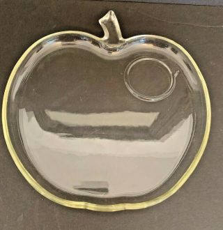 Vintage Hazel Atlas Orchard Clear Glass Apple 7 " Snack Plate No Cup Midcentury