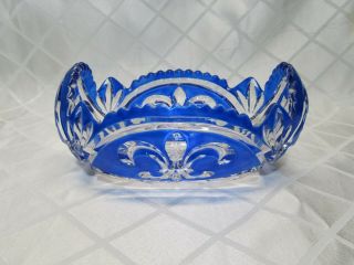 Vintage Cobalt Blue Glass Oval Bowl