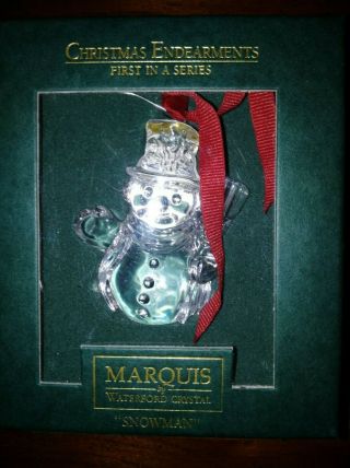 Marquis Waterford Crystal Snowman Ornament Christmas Endearments 1st In Series