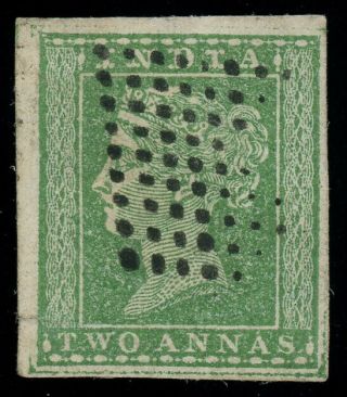 India 1854 2a Green,  Small Tear Otherwise Fault -,  Good Margins,  Sg 31