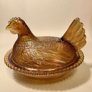 Indiana Gold Carnival Hen On Nest