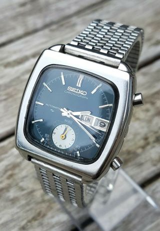 Seiko 7016 - 5000 Rare Awesome Monaco Model Chronograph,  Fantastic Example