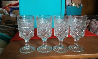 4 Anchor Hocking Wexford Crystal 6 1/2 " Water Goblets