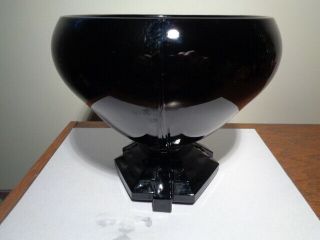 Vintage Black Milk Glass Compote Terraced Footed Base