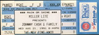 Johnny Cash & Family 1991 Full Concert Ticket 8/21/91 Pine Knob Clarkston