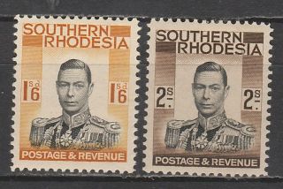 Southern Rhodesia 1937 Kgvi 1/6 And 2/ - Mnh