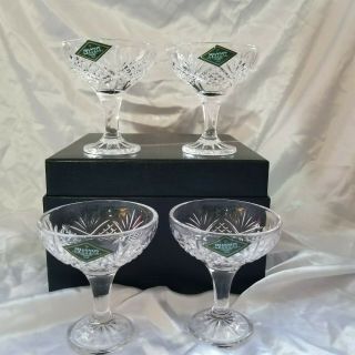 Vintage Shannon Crystal Design Of Ireland Champagne Coupes Set Of 4