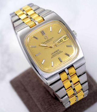 OMEGA CONSTELLATION CHRONOMETER AUTOMATIC DAY&DATE YELLOW GOLD DIAL MEN ' S WATCH 3