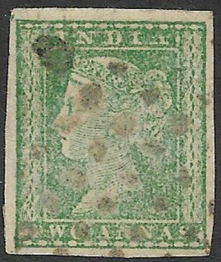 India 1854 2a Green[shades] Queen Victoria Sg 31