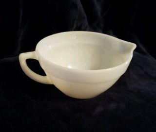 Fire King Oven Ware Batter Mixing Bowl W/ Spout White Milk Glass Made In Usa