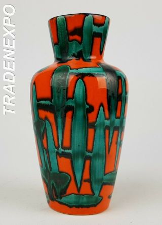 Vintage 1960 - 70s Scheurich Keramik 523 - 18 Fat Lava Era Vase West German Pottery
