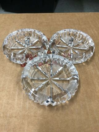 Waterford Crystal Etched Ashtray (set Of 3)
