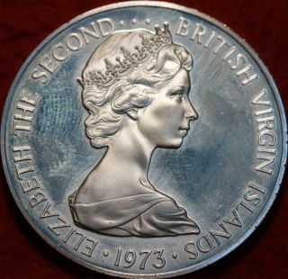 Uncirculated 1973 British Virgin Islands $1 Silver Foreign Coin