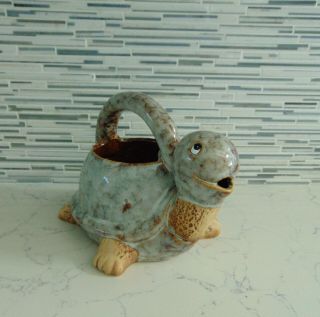 Cute Turtle Art Pottery Watering Can Great Holiday Gift