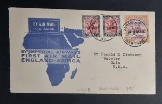 Sudan First Flight Cover Khartoum To Wooster Via London 1931 Imperial Airways