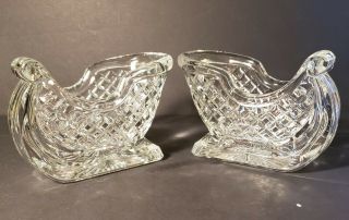 24 Lead Crystal Sleigh Candy Dish Set Of 2