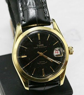 Swiss Made Vintage Tudor Prince Oysterdate Small Rose Automatic Black Dial 34mm
