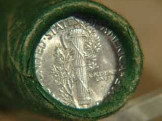 Old Shotgun Pre - 1940 Barber Mercury Dime Silver Roll Of 50 Coins Fsb S Ends