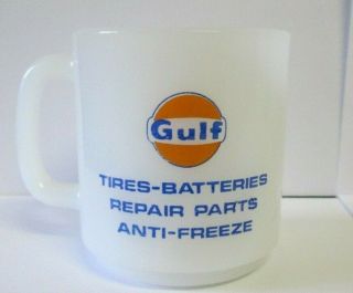 Vintage Glasbake Gulf Oil Gas Advertising Mug