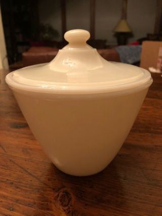 Fire King Fireking Ivory Grease Jar With Lid