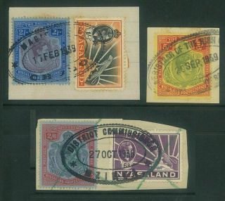 Nyasaland - 1938 Kgvi Values To 5/ - Fiscally On Pieces (es521)