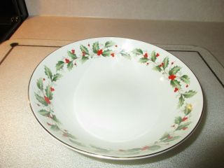Vegetable Bowl 9 " Holly By Royal Galleries All The Trimmings Made In Japan