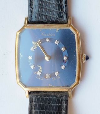 Men Cartier 18k Solid Yellow Gold Diamond Wrist Watch Runs 31 - 6 - 1