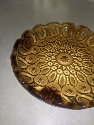 Ash Tray Moon and Stars Amber Gold Glass L E Smith 2
