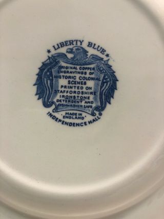 8 Liberty Blue DINNER PLATES 10 