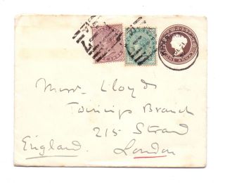 India Victoria Cover Kharian To London Uprated Envelope