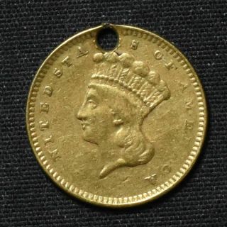1856 Usa,  Indian Princess Head (type 3) Gold Dollar,  Slant 5,  Ex Jewelry