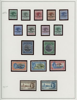 Bahamas 1942 Landfall Of Columbus Complete Set Of 14 Mh,  On Page,  Sg 162 - 175