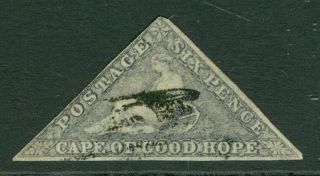 Sg 7c Cape Of Good Hope 1855 - 63.  6d Slate - Lilac.  Fine Cat £500
