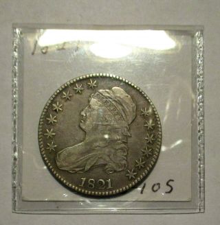 1821 Capped Bust Half Vf - Xf Coin,  Better Date