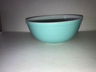 Vintage Pyrex 404 Turquoise Aqua Blue 4 Quart Mixing Nesting Bowl 1950s