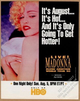 1990 Madonna Photo Blond Ambition Tour Hbo Special Vintage Print Ad