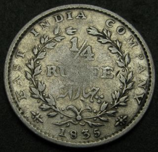 India British 1/4 Rupee 1835 - Silver - Willam Iiii.  - 1019
