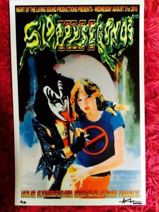 Sloppy Seconds Concert Poster Signed D Proof Flyer Kiss Traci Lords Punk Rock