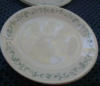 4 - Corelle Country Cottage Dinner Plates 10 1/4 " Blue Hearts And Vines