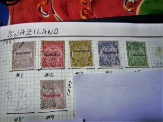 Swaziland.  - - Scott 1 To 5,  9 - Sa Overprints 1/2p To 1/,  1/2p - Cv$146