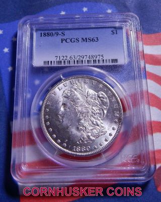 1880/9 - S Morgan Silver Dollar Pcgs Ms63 Frosty White Gem & Harder To Find