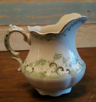 Vintage Alfred Meakin Greenville Royal Semi Porcelain Creamer Green Transferware