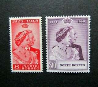 1948 North Borneo - Kgvi Royal Silver Wedding Stamps - Sg 350 & 351 - Mnh
