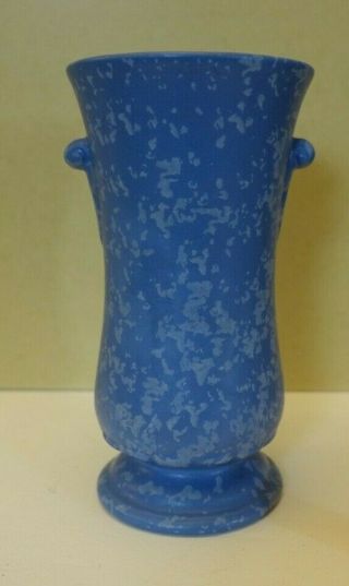 Sdf105 Rumrill Art Pottery Vase,  Blue,  Spatter Glaze,  Vintage,  7 1/2 " Rum Rill